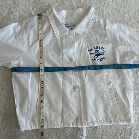 NWT Y2K Deadstock San Jose Spartans White Snap-Front Coaches Jacket Windbreaker - Picture 7 of 7
